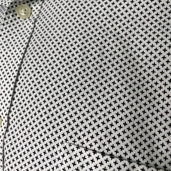 Mens Michael Kors Button Up Dress Shirt Tailored Fit Size L Blue c White Blue c - Picture 4 of 9